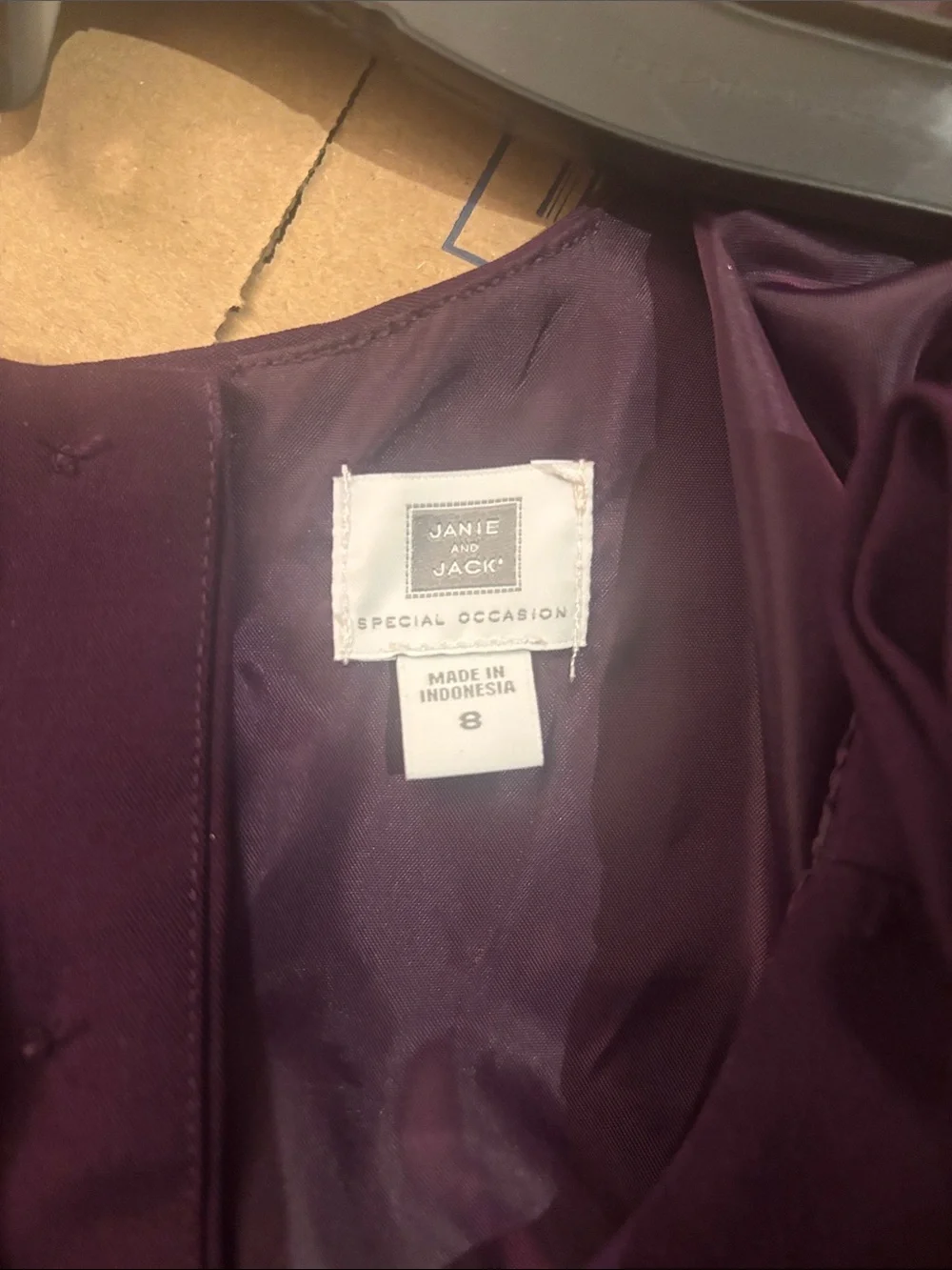 Zara Girls' Sleeveless Bow-Shoulder Dress in Plum